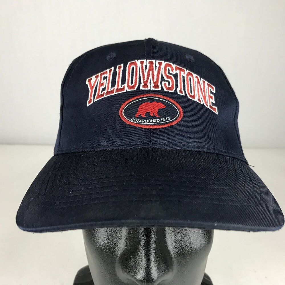 Yellowstone Ball‎ Cap Hat Strapback Adjustable Baseball Navy Blue Red Logo